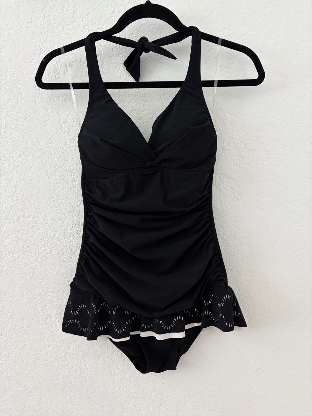 Profile By Gottex Black & White One Piece Swim Dress